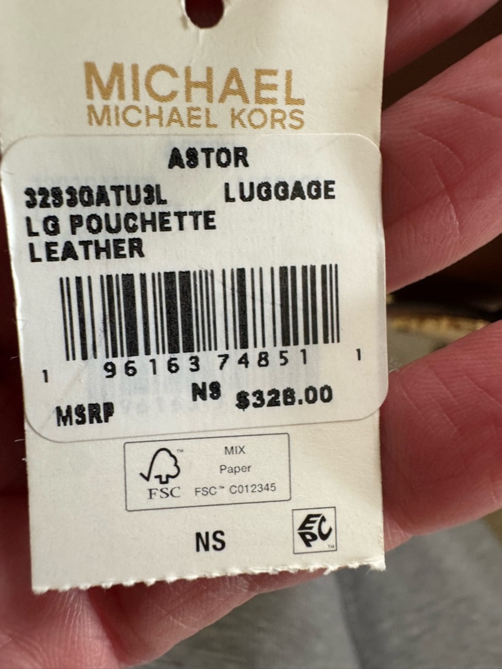 BNWT MICHAEL KORS LEATHER POUCHETTE - Picture 8 of 8